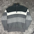 U.S. Polo Assn. Charcoal Striped Quarter-Zip Sweater, Size L