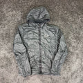 Front view of pre-owned grey Nike hooded jacket, size S