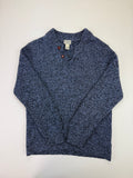 L.L.Bean Blue Marl Lambswool Henley Sweater – L Tall