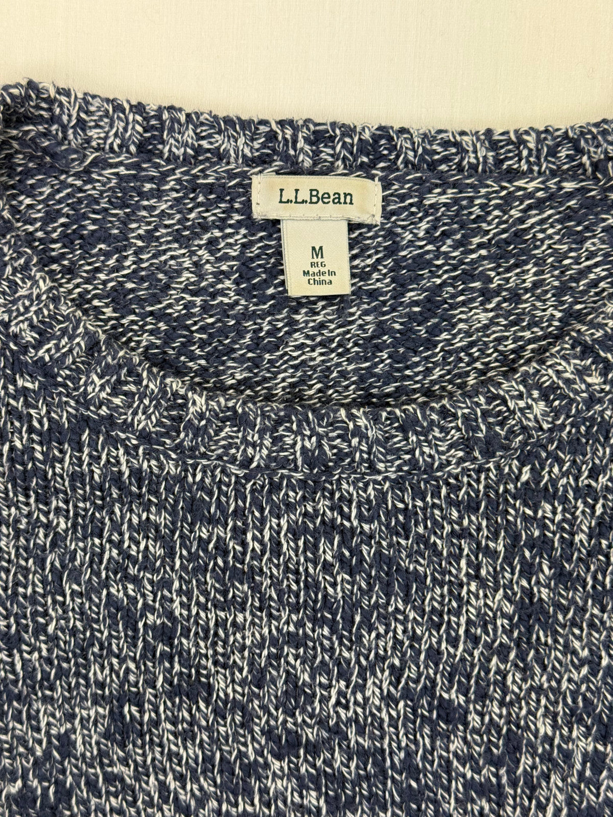 L.L.Bean Navy Marl Crewneck Knit Sweater – M Regular