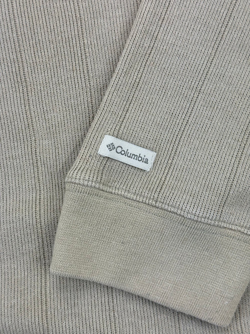 Columbia Beige Ribbed V-Neck Sweater – XL