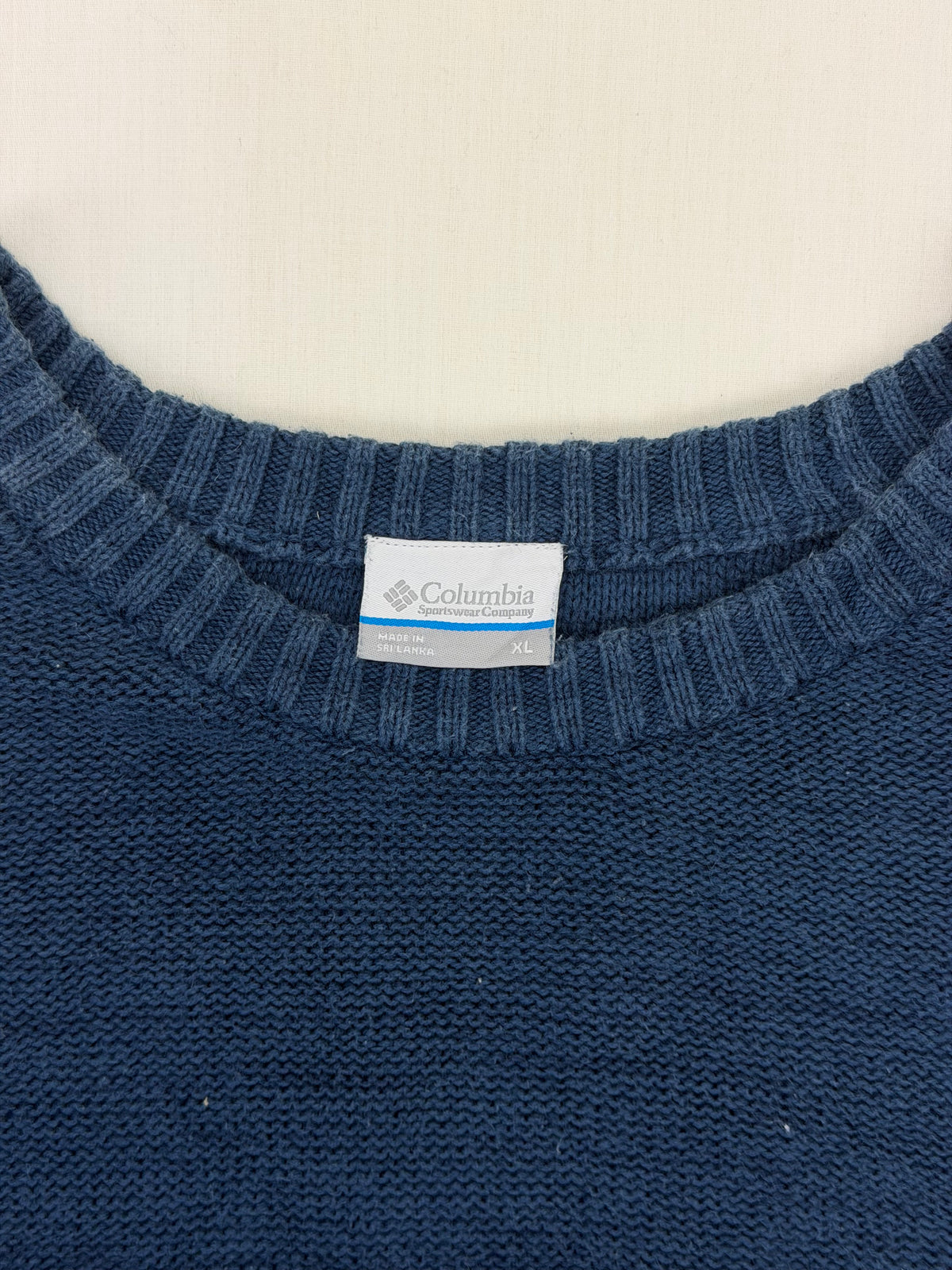 Columbia neckline and XL size label