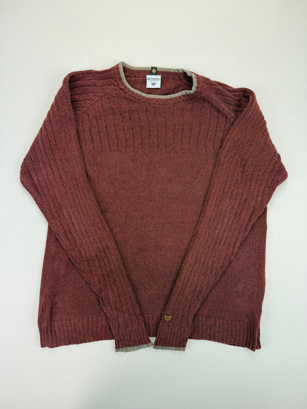 Columbia Rust Brown Crewneck Knit Sweater – M