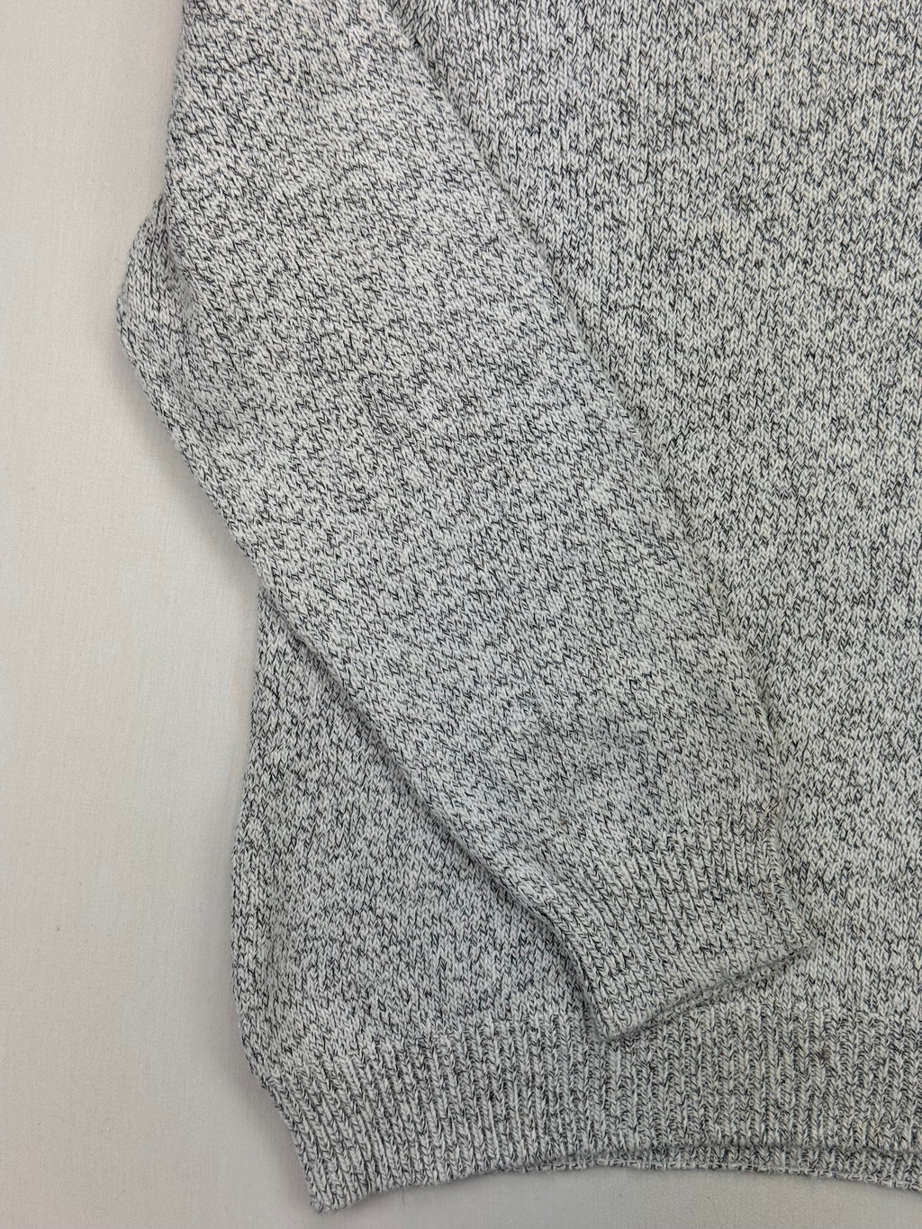 Chaps Grey Marl Quarter-Zip Knit Sweater – XL