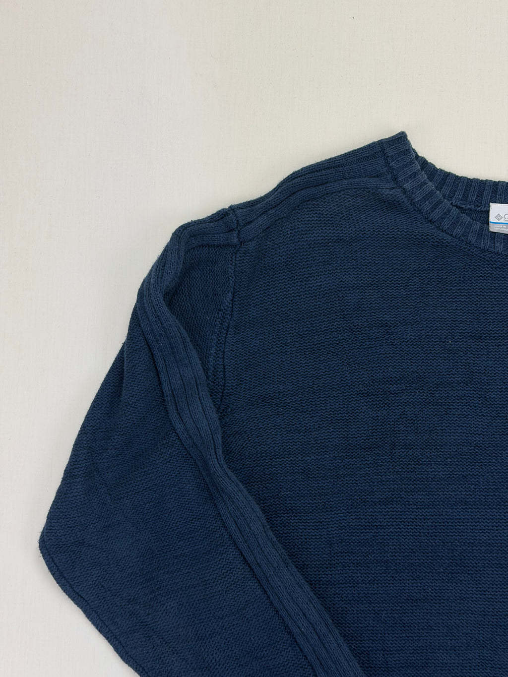 Columbia sweater shoulder and cable sleeve detail