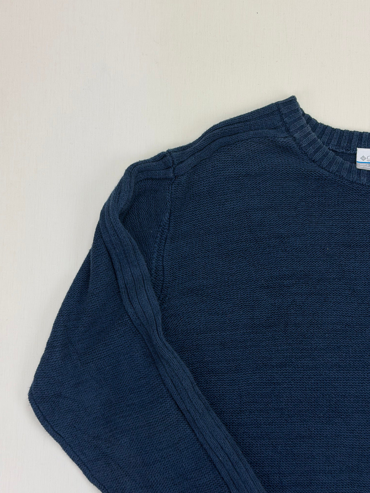 Columbia sweater shoulder and cable sleeve detail