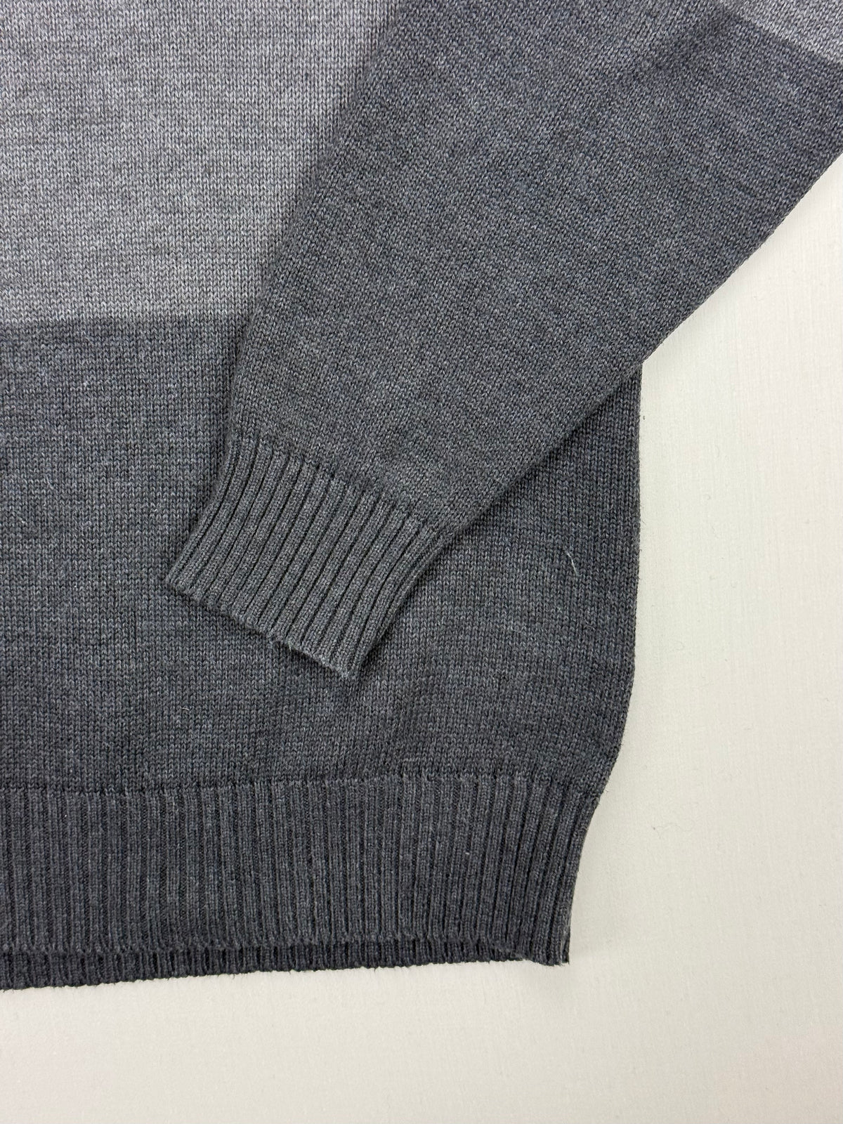 U.S. Polo Assn. Black & Grey Striped Quarter-Zip Sweater – L