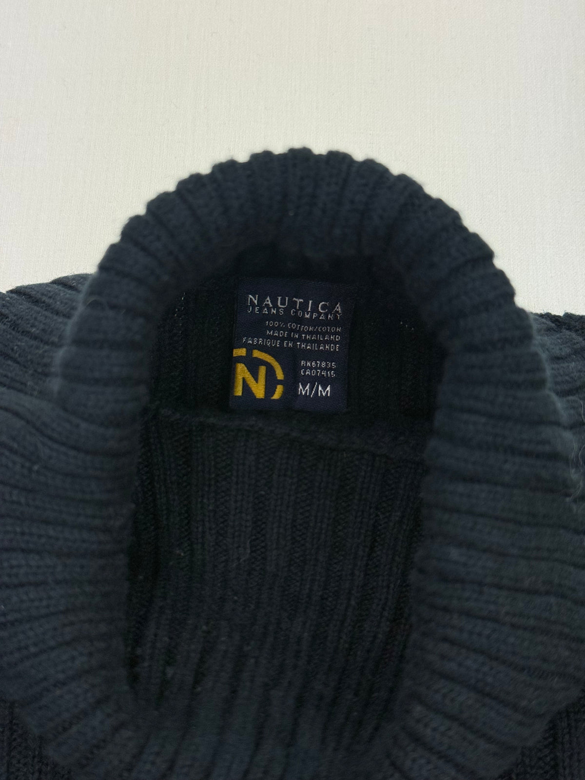 Nautica Jeans Company Navy Striped Cotton Turtleneck Sweater – M