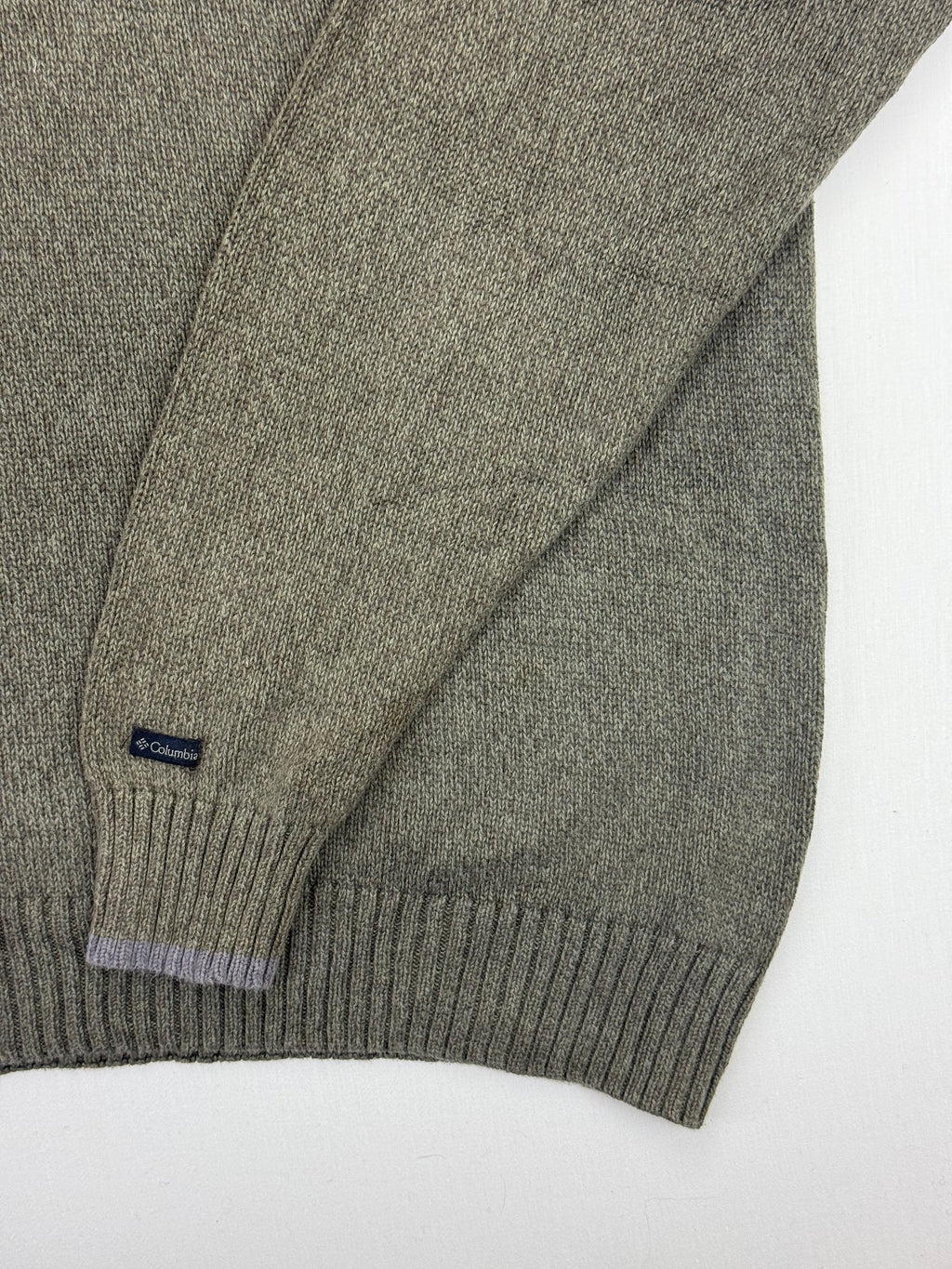 Columbia Olive Green V-Neck Knit Sweater – L