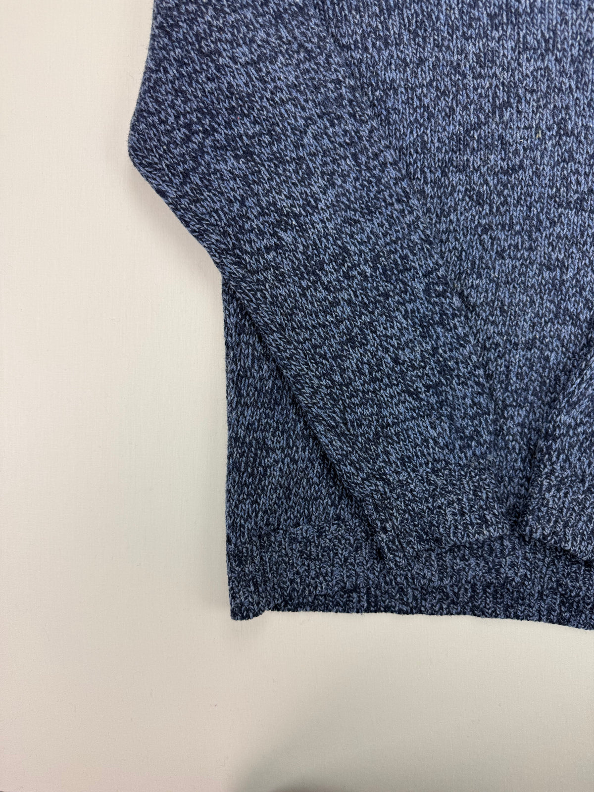 L.L.Bean Blue Marl Lambswool Henley Sweater – L Tall