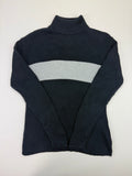 Nautica Jeans Company Navy Striped Cotton Turtleneck Sweater – M