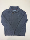 Nautica Navy Cable-Knit Shawl-Collar Sweater – M