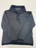 Nautica Grey Textured Cotton Shawl-Collar Sweater – L