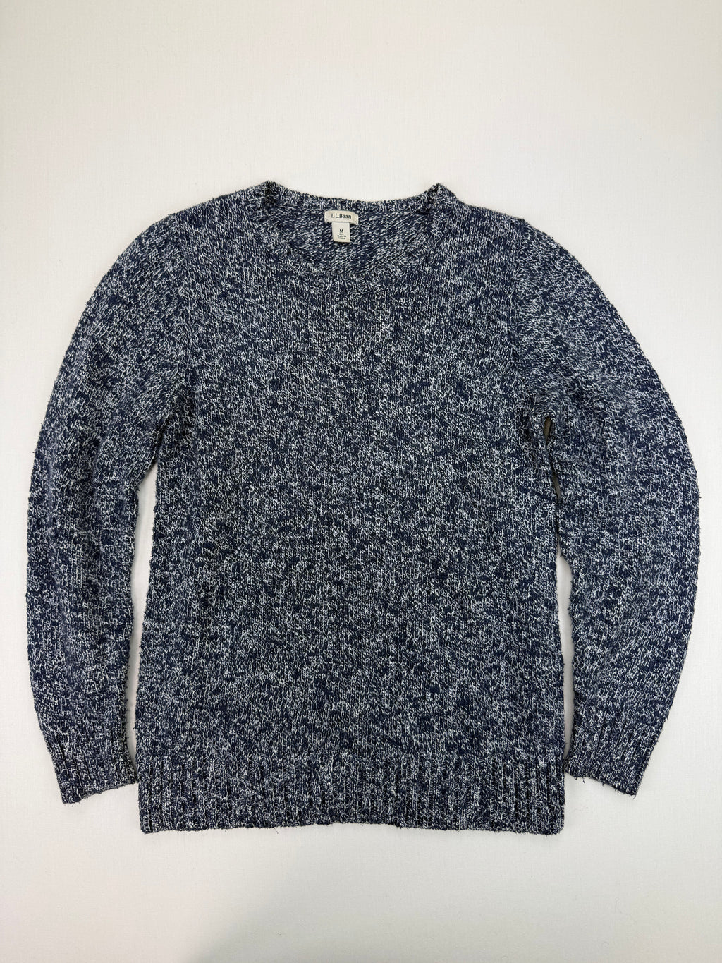 L.L.Bean Navy Marl Crewneck Knit Sweater – M Regular