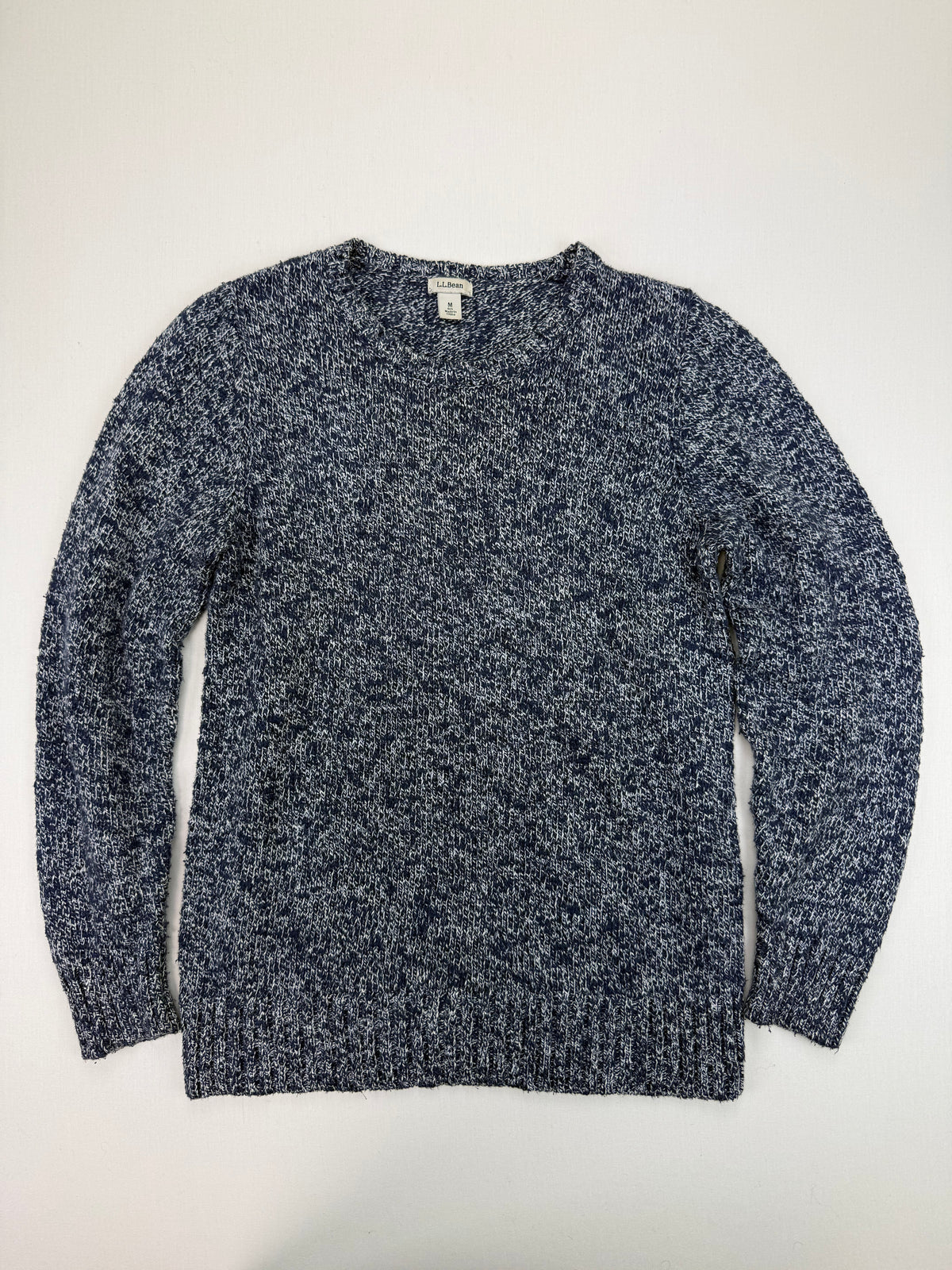 L.L.Bean Navy Marl Crewneck Knit Sweater – M Regular