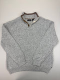 Chaps Grey Marl Quarter-Zip Knit Sweater – XL