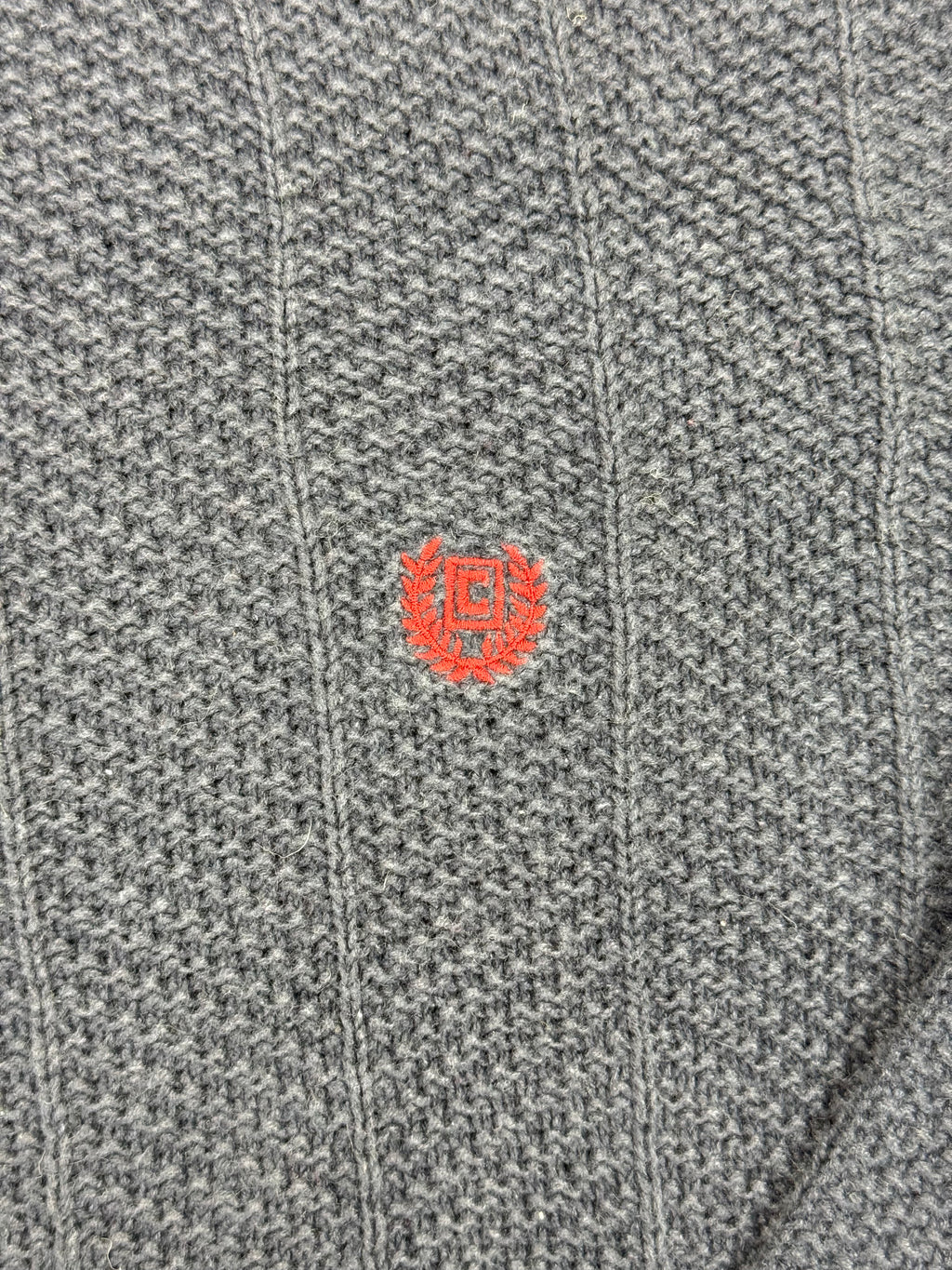 Chaps Navy Textured Crewneck Sweater – L