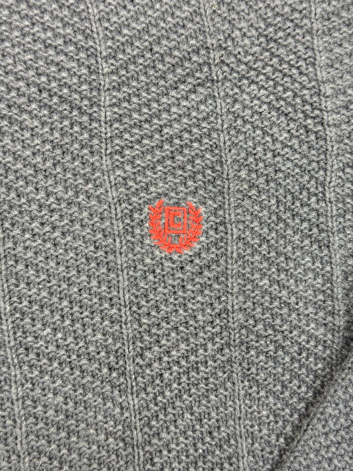 Chaps Navy Textured Crewneck Sweater – L