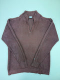 Columbia Brown Quarter-Zip Knit Sweater – L