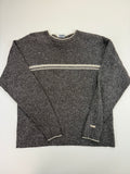 Columbia grey marl striped knit sweater front