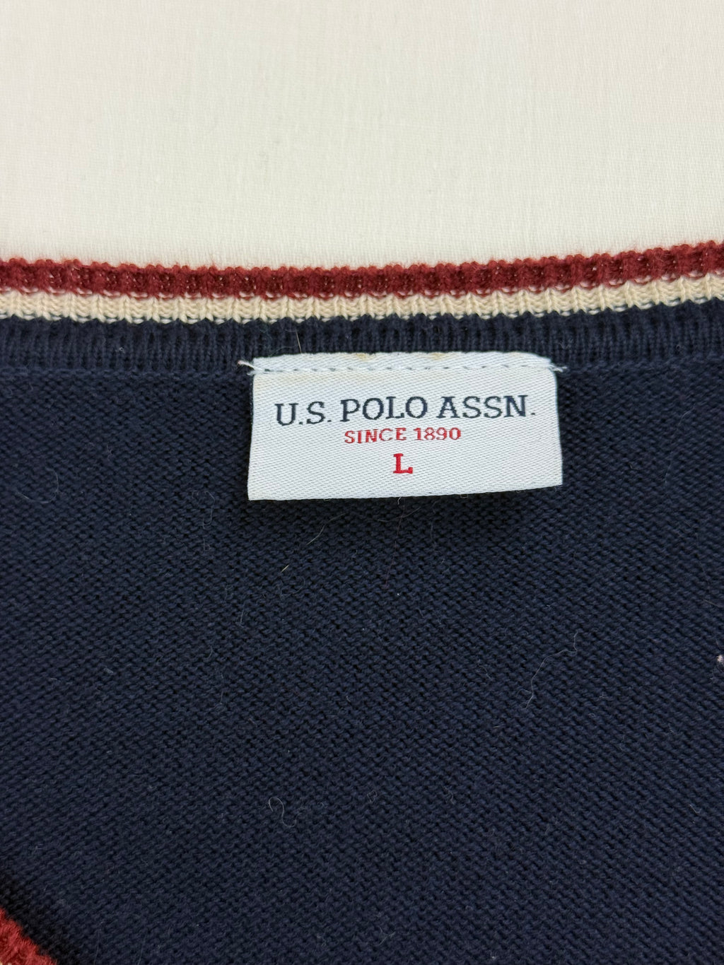 U.S. Polo Assn. brand and size L label